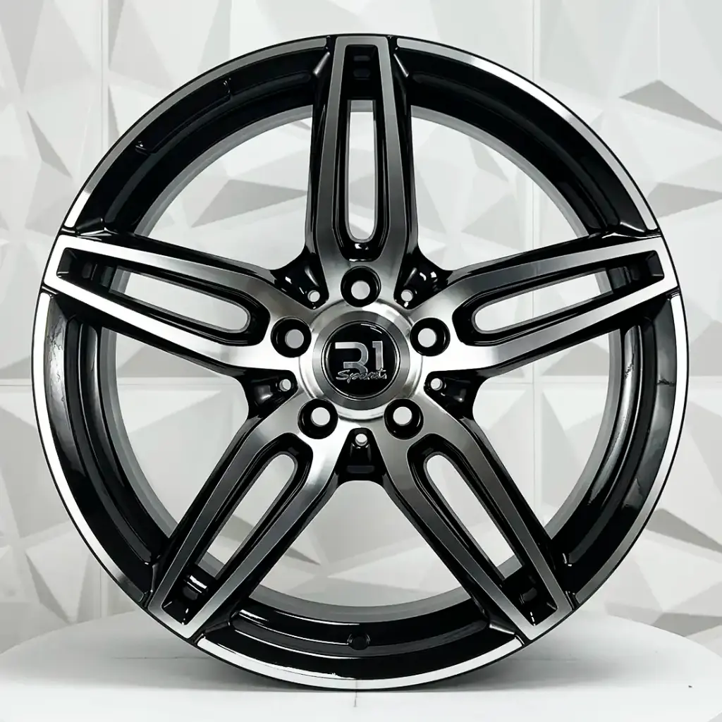 RIN 18X8 5-112 R1 SPORT A036 BLACK MACHINE FACE ET38 CB66.6