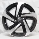 RIN 15X6 5-100 R1 SPORT 10693 BLACK MACHINE FACE ET38 CB57.1